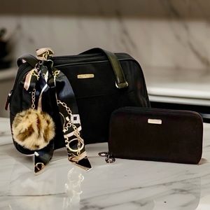 NWOT Nine West Both Wallet & Purse ~ Black Canvas